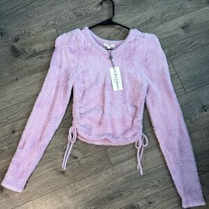 For Love And Lemons Lavender Fuzzy Sweater
